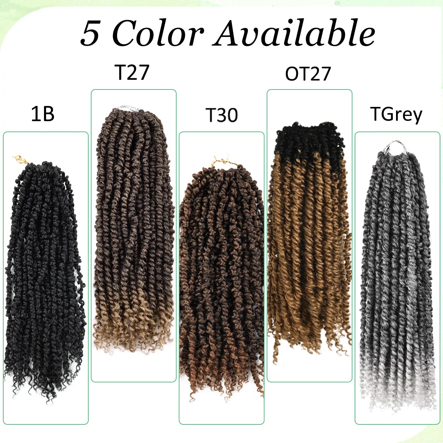18 Inch Synthetic Passion Twists Crochet Hair 12Roots/lot Pre-looped and Pre-Twisted Crochet Braid Hair Extensions for Women