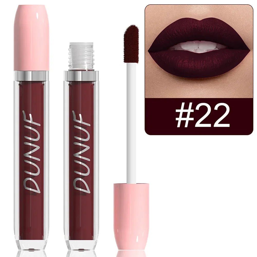 25 Color Velvet Matte Lipstick Liquid Waterproof Sexy Red Matte Lip Glaze Non-Stick Halloween Makeup Not Easy To Fade Lip Gloss