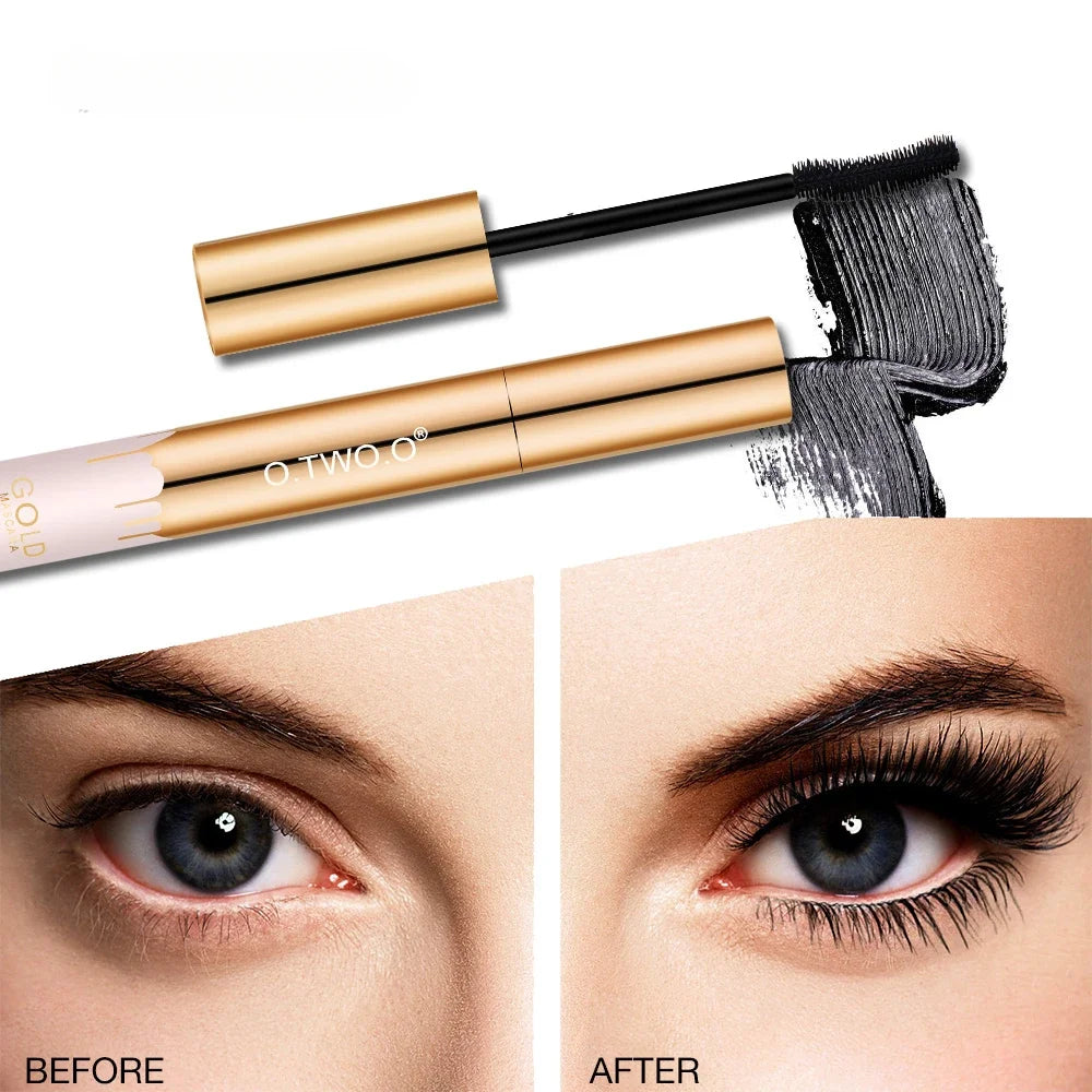 3D Black Mascara For Lengthening Eyelashes Long Lasting Waterproof Volumizing Gold Brush Makeup Beauty Eye Lashes